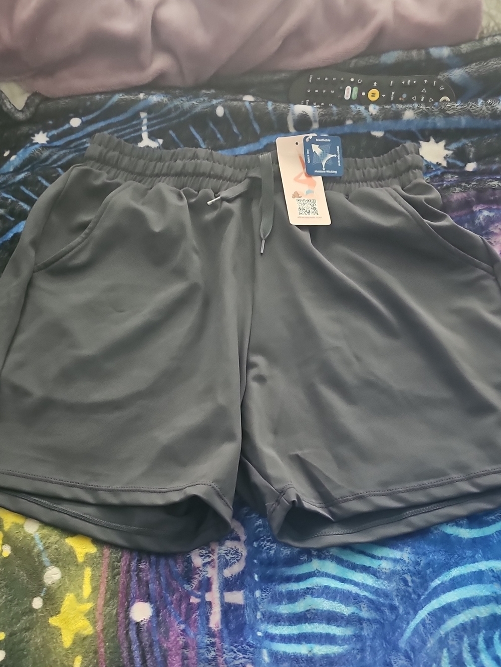Women's Athletic Drawstring Shorts - Charcoal Gray